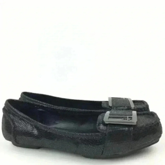 Calvin Klein Flats 6.5 Meranda Leather Snake Print - Picture 1 of 9